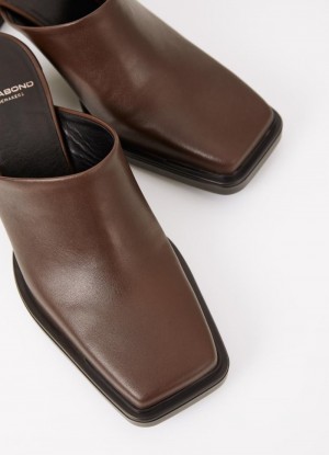 Dámské Mules Vagabond Edwina Tmavě Hnědé | CZ SV1-37603X6